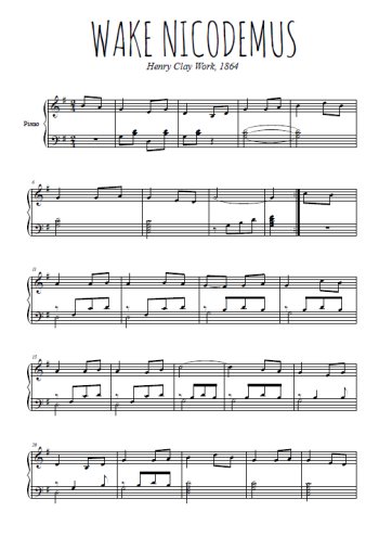 Téléchargez l'arrangement pour piano de la partition de Wake Nicodemus en PDF